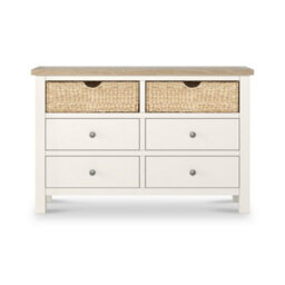 Farro Basket Coconut White 6 Drawer Chest - Fully Assembled - By Roseland Furniture - thumbnail 3