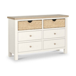 Farro Basket Coconut White 6 Drawer Chest - Fully Assembled - By Roseland Furniture - thumbnail 7