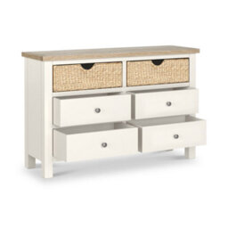 Farro Basket Coconut White 6 Drawer Chest - Fully Assembled - By Roseland Furniture - thumbnail 5