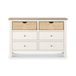 Farro Basket Coconut White 6 Drawer Chest - Fully Assembled - By Roseland Furniture - thumbnail 9