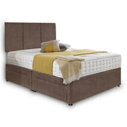 Dining Tables Chelsea Headboard Divan Set, 2 Drawer On Same Side With Sprung 1500 Comfort Mattress - Boucle Taupe - King - thumbnail 4