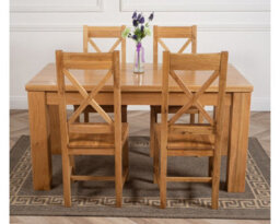That's Furniture Dakota 152 X 87 Cm Chunky Medium Oak Dining Table And 4 Chairs Dining Set With Berkeley Chairs - thumbnail 2
