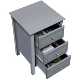 Yaheetech Dark Grey 3-Drawer Bedside Table Modern Style - thumbnail 3