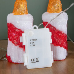 Samuel Alexander 15Cm Set Of 5 Battery Operated Light Up Christmas Candle Ornaments With 30 Cool White Leds - thumbnail 6