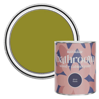 Rust-Oleum Pickled Olive Gloss Bathroom Wood & Cabinet Paint 750Ml - image 1