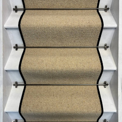 RainbowHome Kalahari Cream Stair Runner With 100% Wool Edge 60 600 - image 1