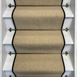 RainbowHome Kalahari Cream Stair Runner With 100% Wool Edge 60 600 - thumbnail 1