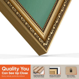"30X17"" Gold Ornate Vinyl Record Frame With Emerald Mount For 12 Inch Lp Album Cover & Disc - Ak Frames" - thumbnail 3