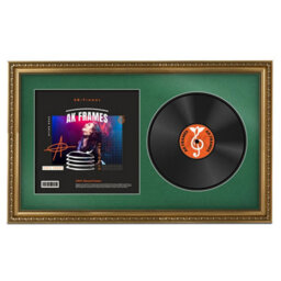 "30X17"" Gold Ornate Vinyl Record Frame With Emerald Mount For 12 Inch Lp Album Cover & Disc - Ak Frames" - thumbnail 1