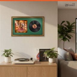 "30X17"" Gold Ornate Vinyl Record Frame With Emerald Mount For 12 Inch Lp Album Cover & Disc - Ak Frames" - thumbnail 5
