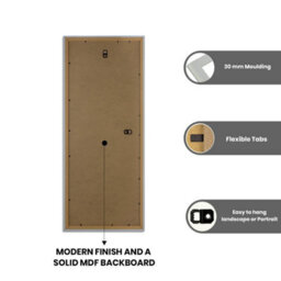 "AK Frames 22X9"" Silver Poster Frame - Modern Picture Frame For Wall Art, Prints And Photos - Durable And Stylish Display Frame" - thumbnail 2