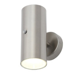 Litecraft Lem Steel 2 Lamp Outdoor Wall Light With Photocell Sensor - thumbnail 2