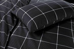 Homespace Direct Ltd Mateo Reversible Stripes And Dots Duvet Cover Set Black Geometric Bedding Set - thumbnail 2