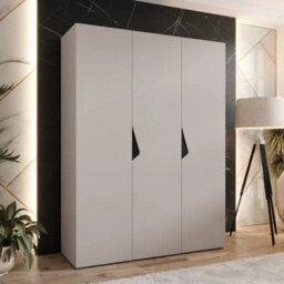 Arte Sandi I Hinged Door Wardrobe 150Cm - Cashmere Modern Triple Door Wardrobe With Hanging Rails And Shelves - thumbnail 1