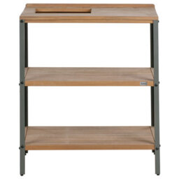 Beliani Outdoor Kitchen Island With Sink Ivrea Certified Acacia Wood Brown/ Black - thumbnail 8