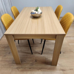 Kosy Koala Dining Table And 4 Chairs Oak Effect Table With 4 Mustard Chairs Dining Room Furniture - thumbnail 2