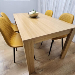 Kosy Koala Dining Table And 4 Chairs Oak Effect Table With 4 Mustard Chairs Dining Room Furniture - thumbnail 7