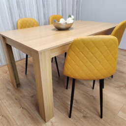 Kosy Koala Dining Table And 4 Chairs Oak Effect Table With 4 Mustard Chairs Dining Room Furniture - thumbnail 4