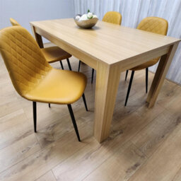 Kosy Koala Dining Table And 4 Chairs Oak Effect Table With 4 Mustard Chairs Dining Room Furniture - thumbnail 8