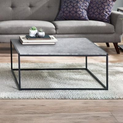 Julian Bowen Staten Square Coffee Table - Concrete And Black - image 1