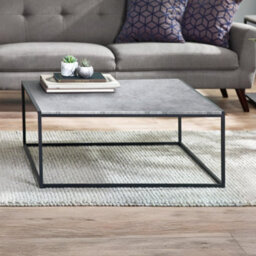 Julian Bowen Staten Square Coffee Table - Concrete And Black - thumbnail 1