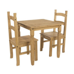 Core Products Corona Square Dining Table & 2 Chair Set - Antique Waxed Pine, H75.0Cm X W75.0Cm X L75.0Cm - thumbnail 4
