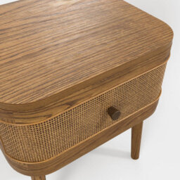 Wyld Haus Pasadena Natural Wood And Rattan Bedside Table 1 Drawer - thumbnail 6