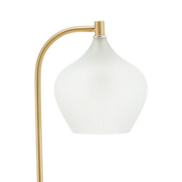 Living And Home Gold Brass Electroplated Base Floor Lamp Floor Light With Frosted Glass Lampshade 150Cm - thumbnail 4