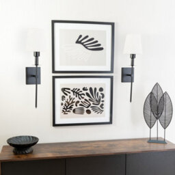 Valuelights Kincaid Set Of 2 - Rechargeable Easy Fit Wall Light With Fabric Shade - Black - thumbnail 7
