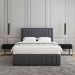 REGIONAL FURNISHINGS Steel Plush Velvet Divan Bed Set Upholstered 24Inch Headboard & Footboard & 2Drawers Sameside & No Mattress In All Sizes - thumbnail 3