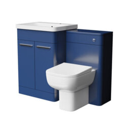 Nes Home 600mm Freestanding Vanity Unit With Basin, Toilet, Wc Unit Royal Blue - thumbnail 5