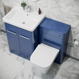 Nes Home 600mm Freestanding Vanity Unit With Basin, Toilet, Wc Unit Royal Blue - thumbnail 4