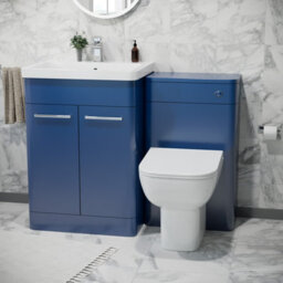 Nes Home 600mm Freestanding Vanity Unit With Basin, Toilet, Wc Unit Royal Blue - thumbnail 2