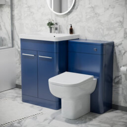 Nes Home 600mm Freestanding Vanity Unit With Basin, Toilet, Wc Unit Royal Blue - thumbnail 1