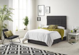 Somnior Beds Somnior Galaxy Black Plush 4Ft Memory Foam Divan Bed With Mattress & Headboard - Small Double - thumbnail 2