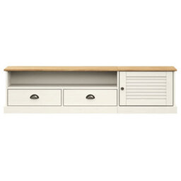 Walplus Tv Cabinet Vigo White 156X40X40 Cm Solid Wood Pine - thumbnail 5