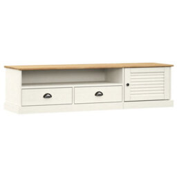 Walplus Tv Cabinet Vigo White 156X40X40 Cm Solid Wood Pine - thumbnail 2
