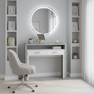 Amos Mann Furniture Tressa Extendable Console Desk In Grey And White - 0L4582A - image 1