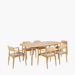 Pacific Lifestyle Salita Natural Teak Wood Outdoor 6 Seater Dining Set - thumbnail 5