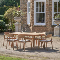 Pacific Lifestyle Salita Natural Teak Wood Outdoor 6 Seater Dining Set