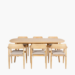 Pacific Lifestyle Salita Natural Teak Wood Outdoor 6 Seater Dining Set - thumbnail 3