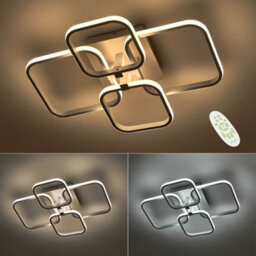 Living And Home 4 Light White Square Morden Led Low Energy Semi Flush Acrylic Ceiling Light Dimmable - thumbnail 5