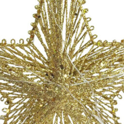 Gold Glitter & Wire Led Light-Up Star Christmas Tree Topper - thumbnail 6
