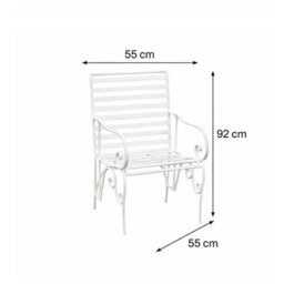 Melody Maison Ornate Metal Distressed White Garden Chair - 55Cm X 92Cm - thumbnail 9