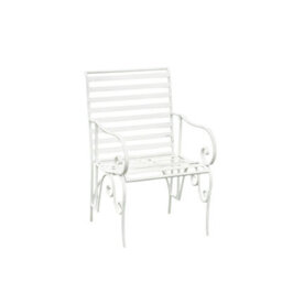 Melody Maison Ornate Metal Distressed White Garden Chair - 55Cm X 92Cm - thumbnail 8