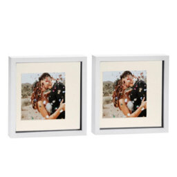 "Nicola Spring 10 X 10"" Photo Frames - White/ivory Mount - 3D Picture Frame Box Portrait Display Case (6 X 6"" Mount) Set Of 2" - thumbnail 1