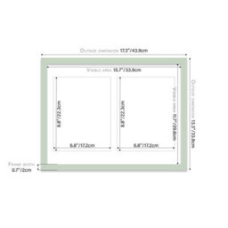 16X12 Inch 2 Opening Photo Collage Frame, Display Two 9X7 Inch Photos, Multi Aperture Family Picture Frame, Mint Green - thumbnail 4