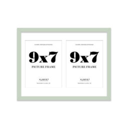 16X12 Inch 2 Opening Photo Collage Frame, Display Two 9X7 Inch Photos, Multi Aperture Family Picture Frame, Mint Green - thumbnail 2