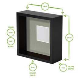 "Nicola Spring 6 X 6"" Deep Photo Frames - White/white Mount - 3D Deep Box Picture Frame Display Case (2 X 2"" Mount) X5" - thumbnail 4