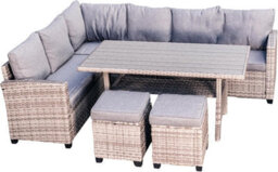 Garden Gear St Lucia Rattan Sofa Dining Set 8 Seater Modular Corner Outdoor Furniture With Cushions Coffee Table Grey Weave - thumbnail 5